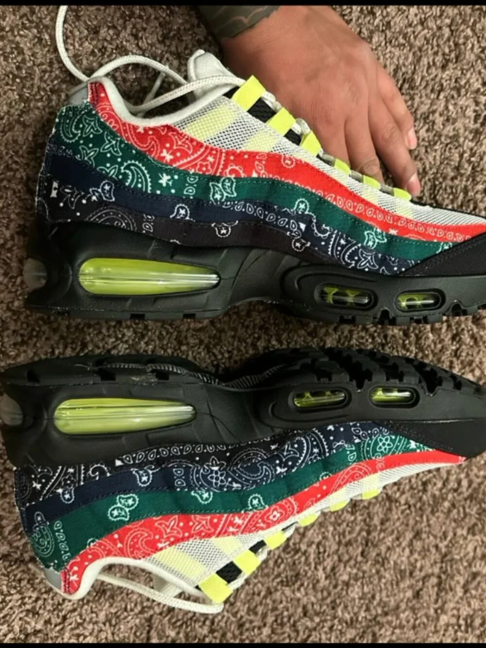 Nike Air Max 95 Big Bubble Bandana Paisley Multi-Color IQ0620-100 Size 9.5
